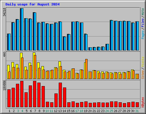 Daily usage for August 2024