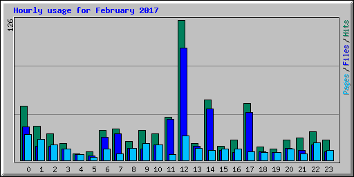 Hourly usage for February 2017