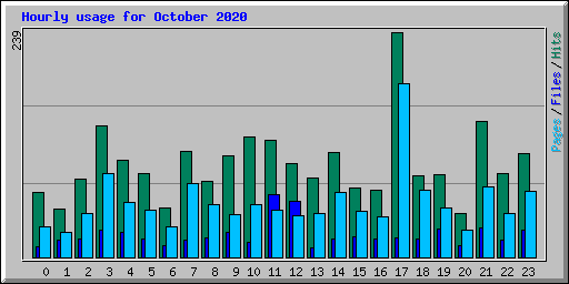 Hourly usage for October 2020