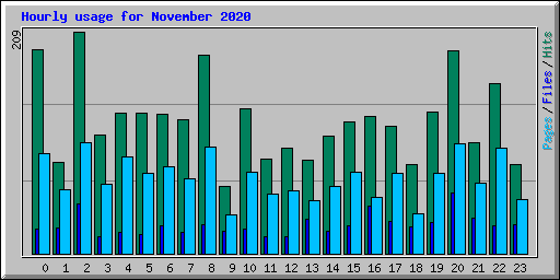 Hourly usage for November 2020