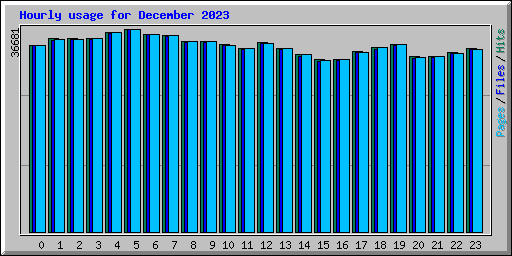 Hourly usage for December 2023