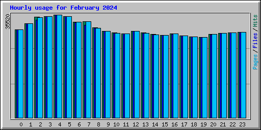 Hourly usage for February 2024