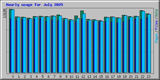Hourly usage for July 2025