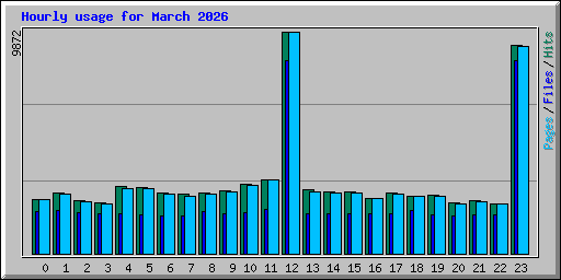 Hourly usage for March 2026